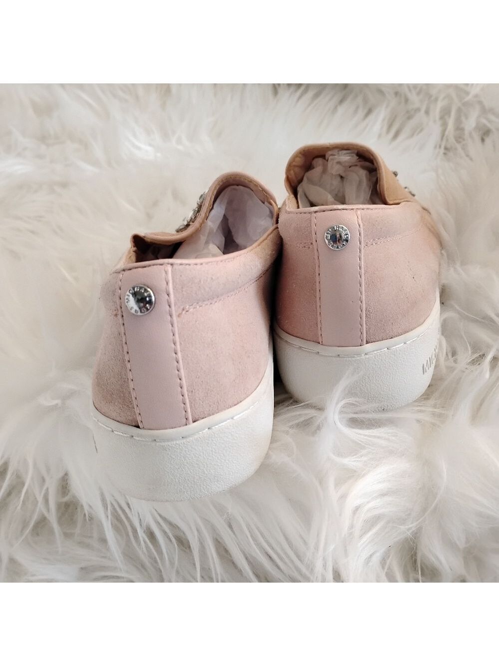 Michael Kors Keaton Rhinestone embellished slide-on Sneakers. Size 9. - Picture 12 of 14